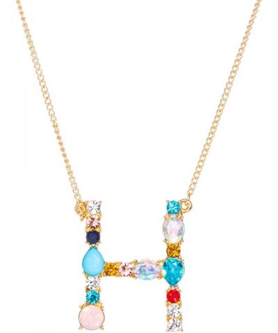 Necklace Chain for Women Girls, A-Z Capital Letter Pendant Colorful Rhinestone Inlaid Women Necklace Jewelry Pendant Necklace...