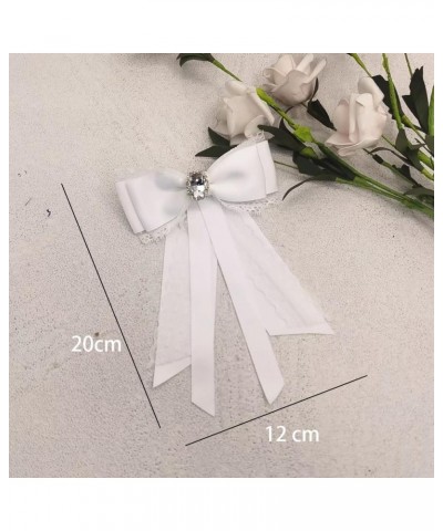 Fashion Ribbon Bow Tie Brooch Pins for Women Girls Crystal Lace Uniform Pre-Tied Necktie Bowknot Corsage Brooches Party Cerem...