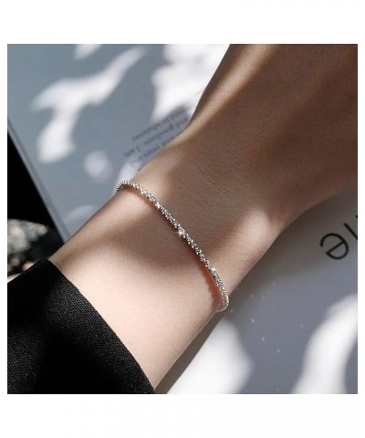 18K White Gold Plated CZ Tennis Bracelet, Crystal Heart Silver Tennis Bracelet for Bridal, Wedding, Shiny Bracelet for Women ...