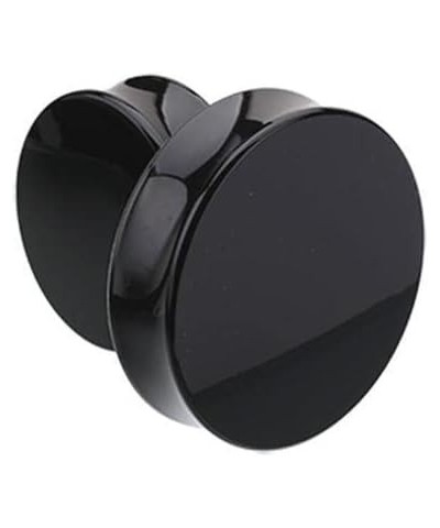 Pair 4G (5MM) BLACK ACRYLIC PLUGS Double Flare Gauges Solid Saddle Thin Ear Flesh Tunnels (2pcs) $5.39 Body Jewelry