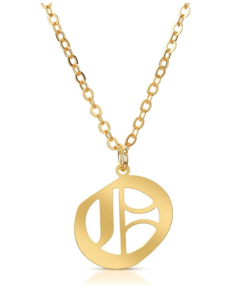 Stainless Steel Gold Plated Gothic, Old English Initial A - Z Letter Alphabet Pendant Necklace O $10.19 Necklaces