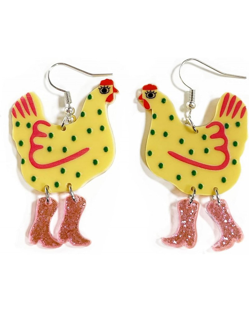 Acrylic Animal Drop Earrings Colorful Boots Chicken Hen Dinosaur Lovely Shark Sheep Funny Animal Dangle Earrings For Women Gi...