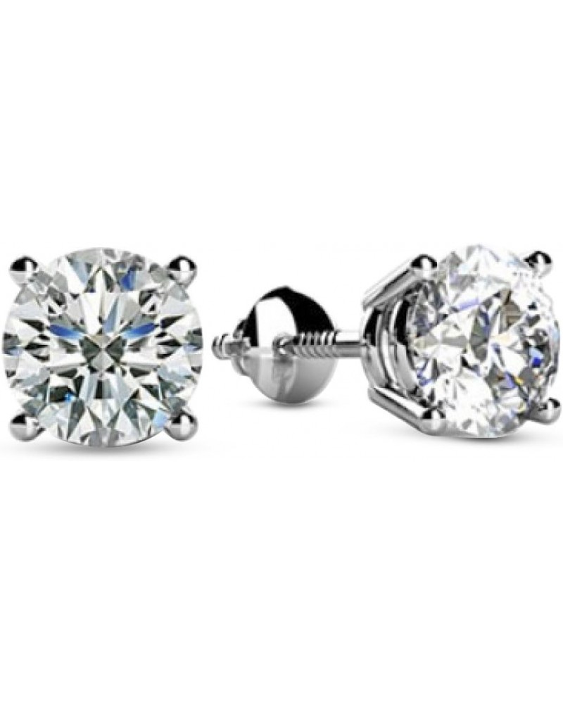 IGI Certified LAB-GROWN Round Cut Diamond Earrings 4 Prong Screw Back Ultra Premium Collection (H-I Color, VS1-VS2 Clarity) 1...