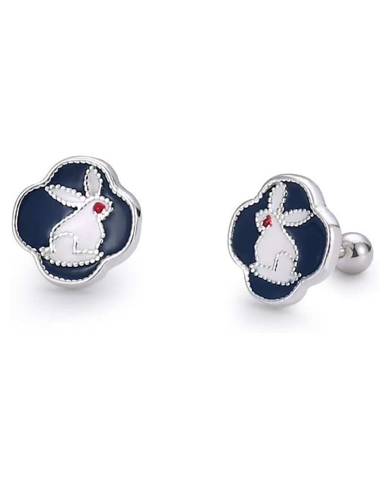 Sterling Silver Rabbit Bunny Statement Stud Earrings/Screw Back $7.50 Earrings