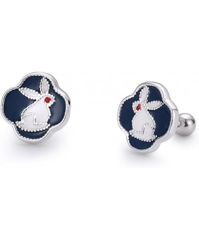 Sterling Silver Rabbit Bunny Statement Stud Earrings/Screw Back $7.50 Earrings