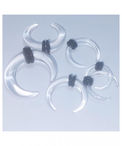 24Pcs 14G-0G Acrylic Pincher Tapers Septum Ring C Shape Buffalo Stretcher Expander with Black O-Rings for Stretching Pierced ...