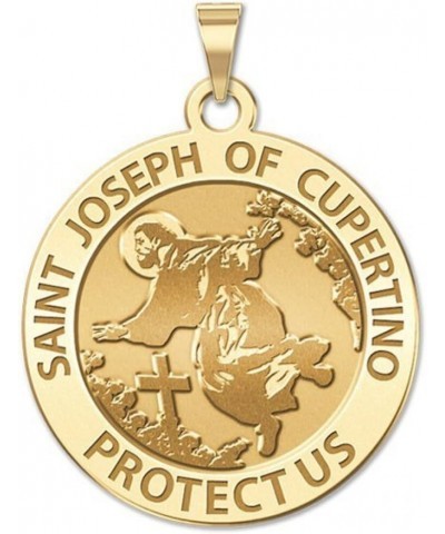 Saint Joseph of Cupertino Aviator Religious Medal - 1 Inch Size of a Quarter -Sterling Silver $28.38 Pendants