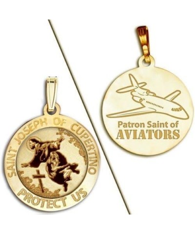 Saint Joseph of Cupertino Aviator Religious Medal - 1 Inch Size of a Quarter -Sterling Silver $28.38 Pendants