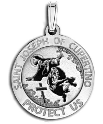 Saint Joseph of Cupertino Aviator Religious Medal - 1 Inch Size of a Quarter -Sterling Silver $28.38 Pendants