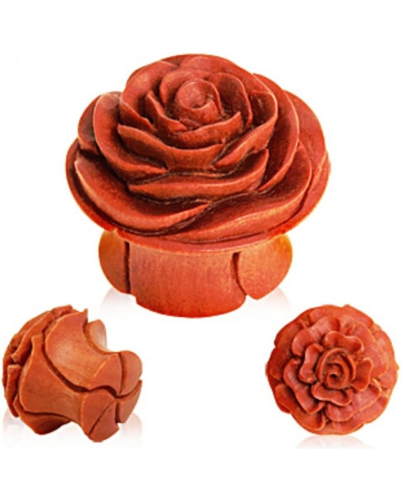 Organic Sawo Wood Rose Blossom Saddle Plug 1 $10.70 Body Jewelry