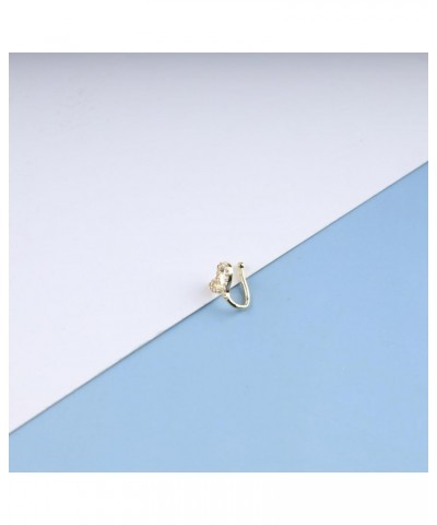 Boho Crystal Heart Nose Ring Gold Cz Heart Nose Cuff Crystal Septum Nose Rings U Shaped Clip On Nose Stud Cz Hoop Nose Pierci...