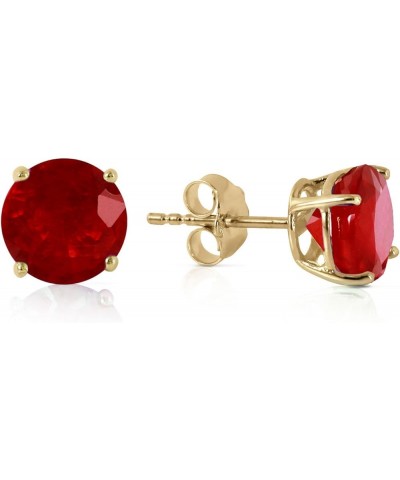 14k Solid White, Rose, Yellow Gold Ruby Stud Earrings 3.5 ct s (CTW) Ruby- 3487 Yellow Gold $155.15 Earrings