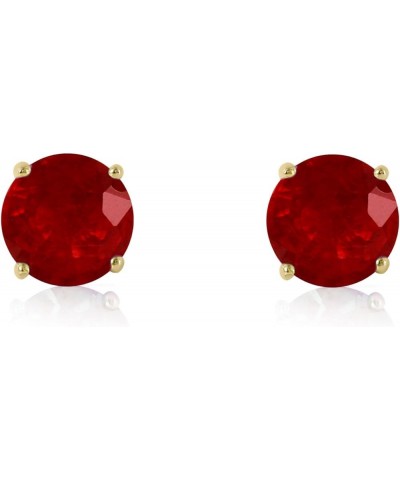 14k Solid White, Rose, Yellow Gold Ruby Stud Earrings 3.5 ct s (CTW) Ruby- 3487 Yellow Gold $155.15 Earrings