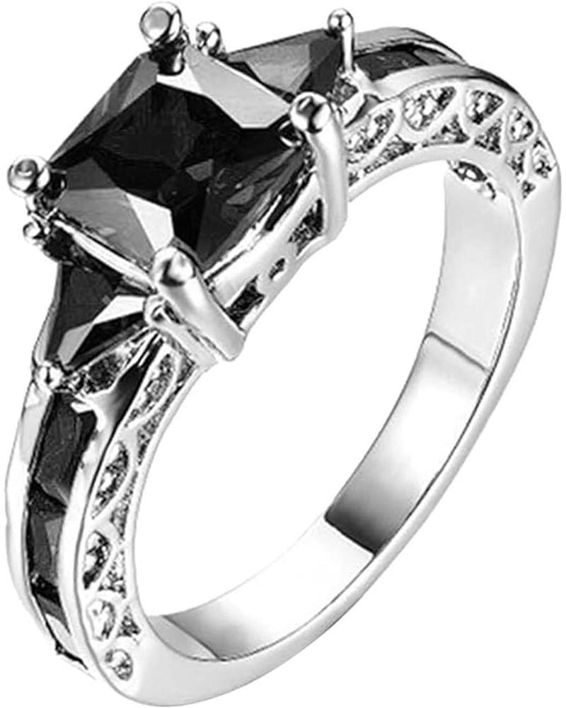 Cubic Zirconia Rings for Women Vintage Gothic Engagement Anniversary Promise Mother's Day Jewelry Gifts Black 10 $3.80 Rings