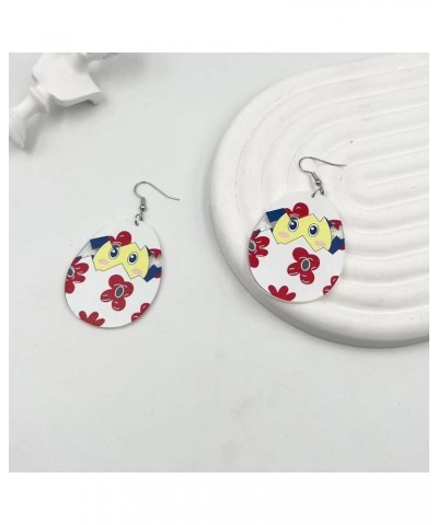 Easter Bunny Dangle Earrings for Women,Cute Acrylic Leopard Rabbit Egg Easter Easter Decorations Jewelry Gift L $6.50 Earrings