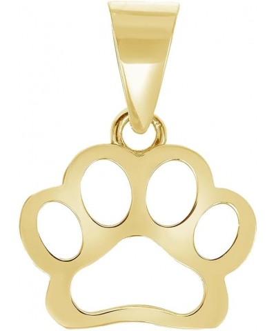 14K Gold Dainty Dog Paw Print Pendant, Paw Yellow Gold Charms, Tiny Dog Paw Pendant, Gift for Dog Pet Lover, Animal Gold Jewe...