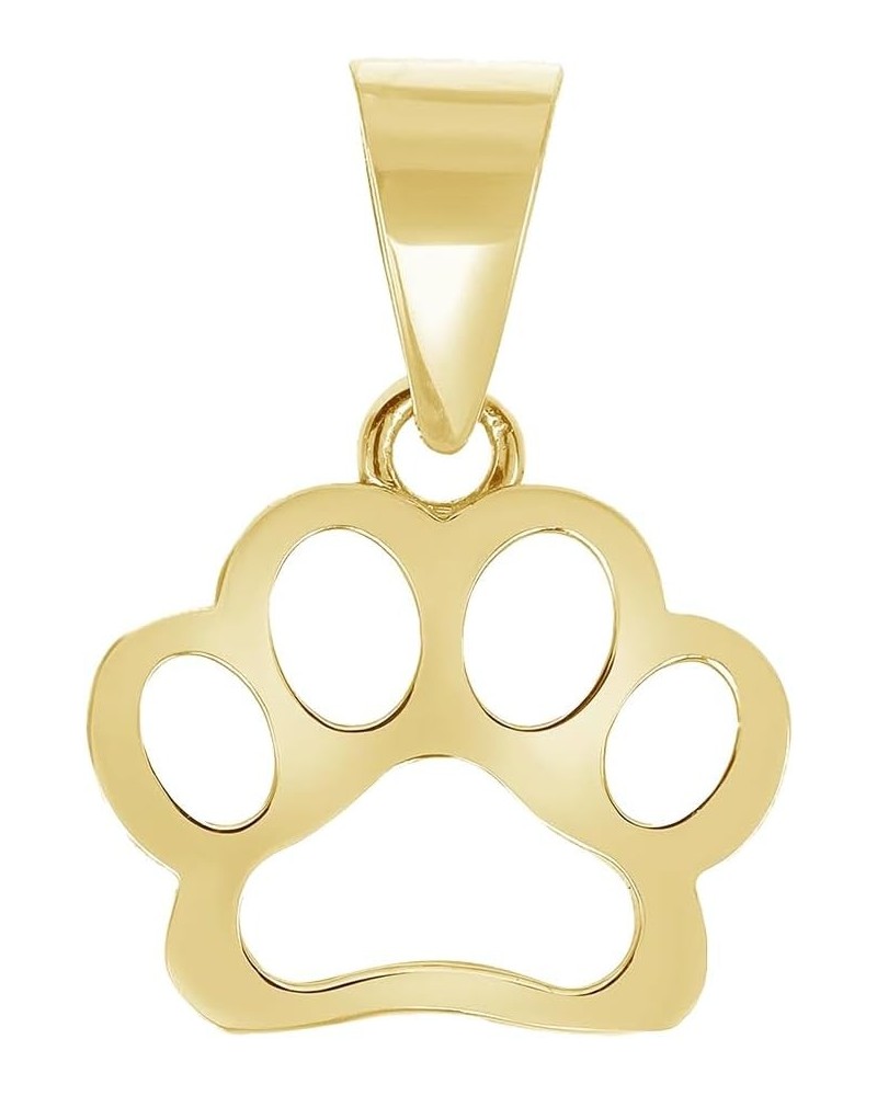 14K Gold Dainty Dog Paw Print Pendant, Paw Yellow Gold Charms, Tiny Dog Paw Pendant, Gift for Dog Pet Lover, Animal Gold Jewe...