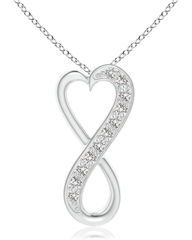 Natural Diamond Infinity Pendant Necklace for Women, Girls in 14K Solid Gold/Platinum/Sterling Silver | April Birthstone | Je...