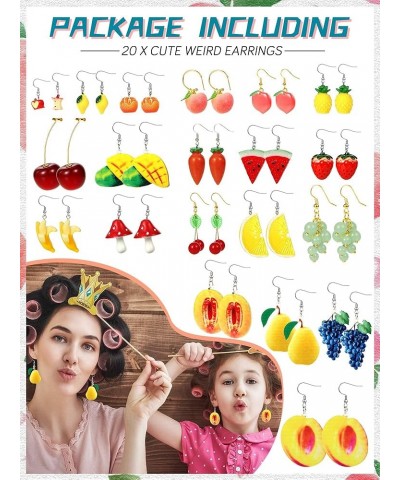 20 Pairs Cute Weird Earrings Funny Dangle Drop Earrings for Women Girls Teen Girls Include Gummy Candy Bear Milk Goldfish Car...