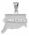 .925 Sterling Silver Dangling USA American State Map with Star Texture Charm Pendant - Choice of State Connecticut $11.75 Pen...