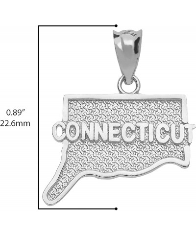 .925 Sterling Silver Dangling USA American State Map with Star Texture Charm Pendant - Choice of State Connecticut $11.75 Pen...