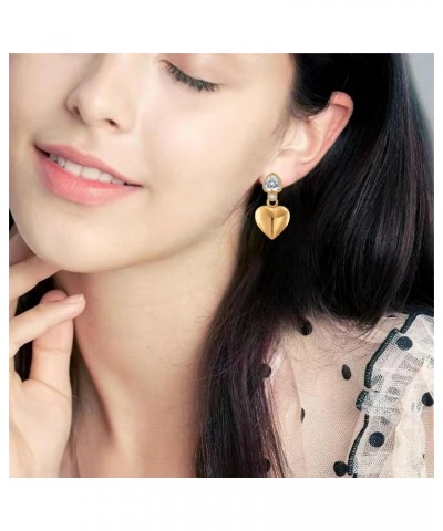 Double Layers Heart Shaped 18K Gold Plated Hoop Earrings for Women Girls Vintage Declaration Fashion Cute Delicate dangling e...