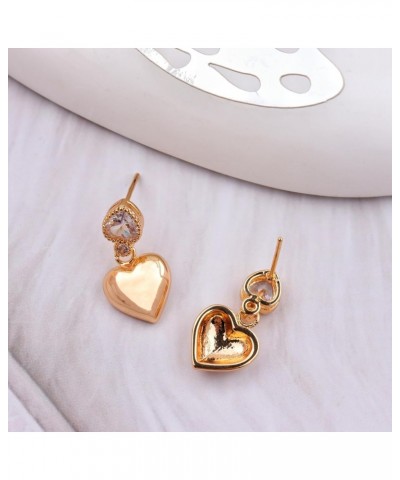 Double Layers Heart Shaped 18K Gold Plated Hoop Earrings for Women Girls Vintage Declaration Fashion Cute Delicate dangling e...