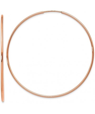 14K Rose Gold 1.2mm Endless Hoop Earrings 14K Rose Gold - 54mm - 2.13 inch $85.03 Earrings