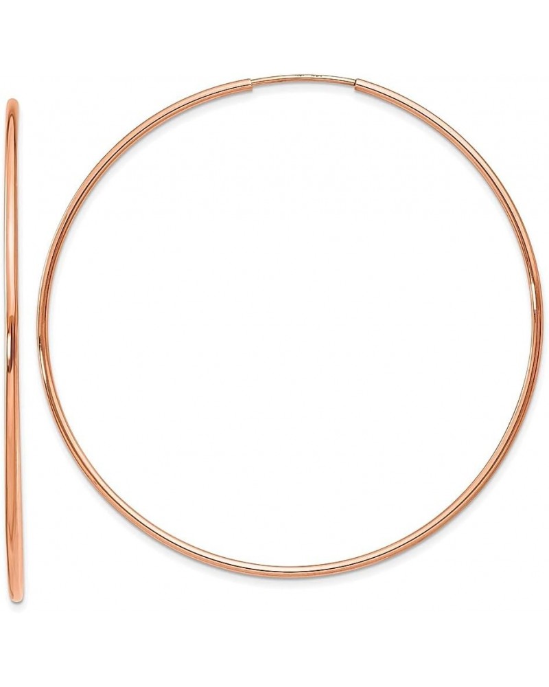 14K Rose Gold 1.2mm Endless Hoop Earrings 14K Rose Gold - 54mm - 2.13 inch $85.03 Earrings