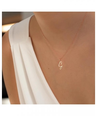 Personalized Initial Necklace - Handwritten Script Style Stainless Steel Minimalist jewelry - Non-Fading & Hypoallergenic - G...