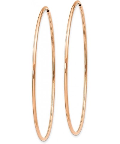 14K Rose Gold 1.2mm Endless Hoop Earrings 14K Rose Gold - 54mm - 2.13 inch $85.03 Earrings