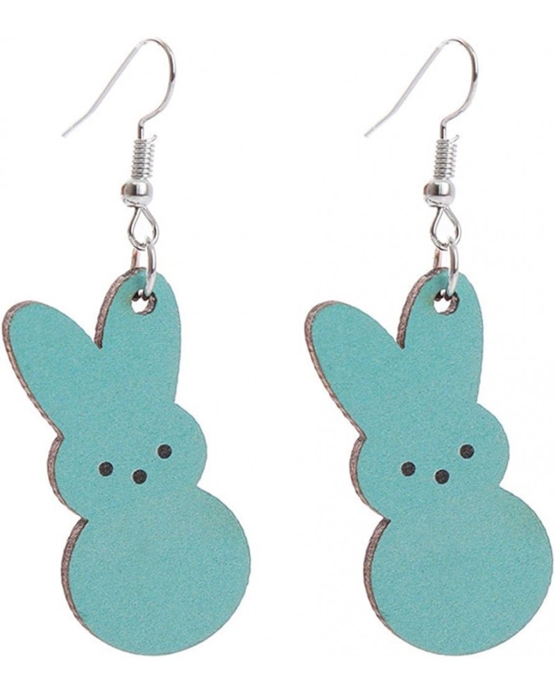 Colorful Easter Rabbit Wooden Dangle Earrings for Women Girls Jewelry K $6.15 Earrings