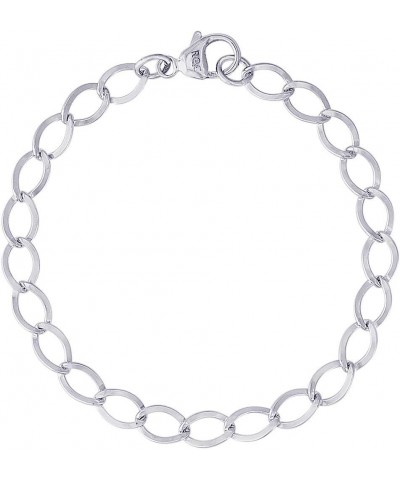 7" Sterling Silver Dapped Curb Link Classic Charm Bracelet by Rembrandt $21.38 Bracelets