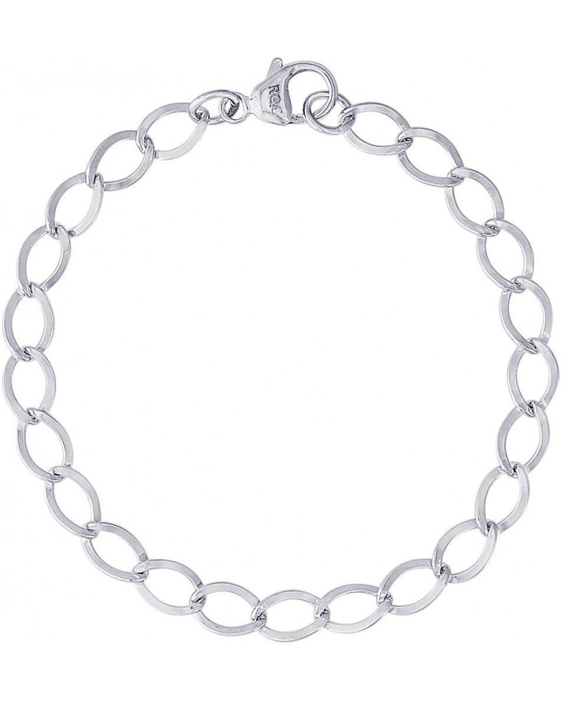 7" Sterling Silver Dapped Curb Link Classic Charm Bracelet by Rembrandt $21.38 Bracelets