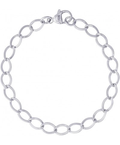 7" Sterling Silver Dapped Curb Link Classic Charm Bracelet by Rembrandt $21.38 Bracelets