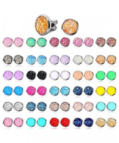 32 Pairs Faux Druzy Stud Earrings Bohemian Round Stud Earrings Stainless Steel Pierced Earrings Jewelry for Women 8 mm $9.11 ...