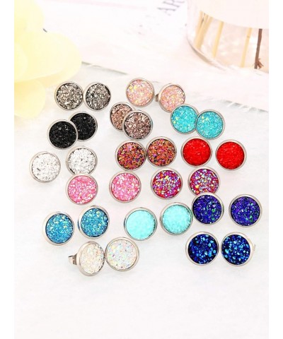 32 Pairs Faux Druzy Stud Earrings Bohemian Round Stud Earrings Stainless Steel Pierced Earrings Jewelry for Women 8 mm $9.11 ...