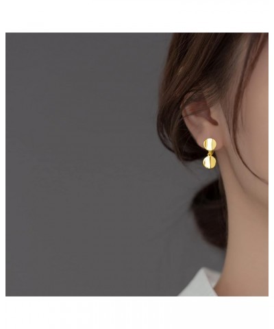 925 Sterling Silver Shiny Disc Hoop Earrings for Women Teen Girls Small Hoop Dangle Earrings Huggie Studs B-Gold plated $10.1...