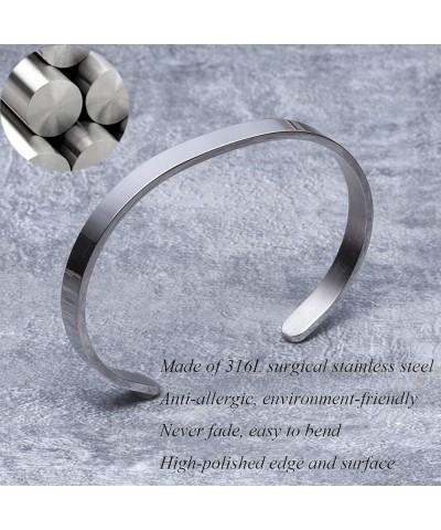 Stainless Steel Inspiration Message Quote Mantra Motivation Cuff Bangle Bracelet Stacking Bracelet Jewelry Gift No Mud No Lot...