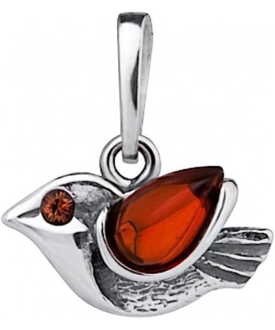 Amber Sterling Silver Little Sparrow Bird Pendant Necklace Chain 18 Inches $12.60 Necklaces