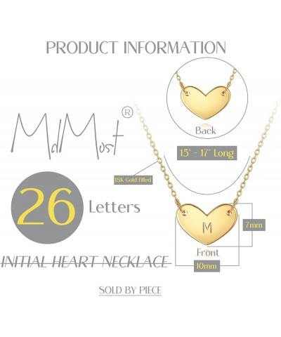 Gold Initial Heart Necklace for Women Girls,18K Gold Plated Necklace Gifts for Women Girls Kids Jewelry A $7.13 Necklaces