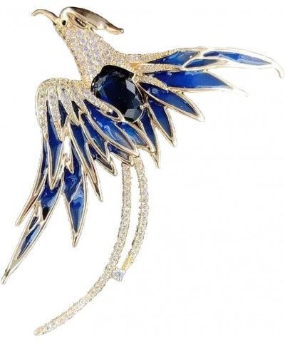 Gold Plated Phoenix Brooch Elegant Bird Enamel Brooches And Pins for Women Valentine Gift Blue Phoenix Bird $18.15 Brooches &...