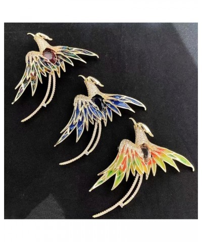 Gold Plated Phoenix Brooch Elegant Bird Enamel Brooches And Pins for Women Valentine Gift Blue Phoenix Bird $18.15 Brooches &...