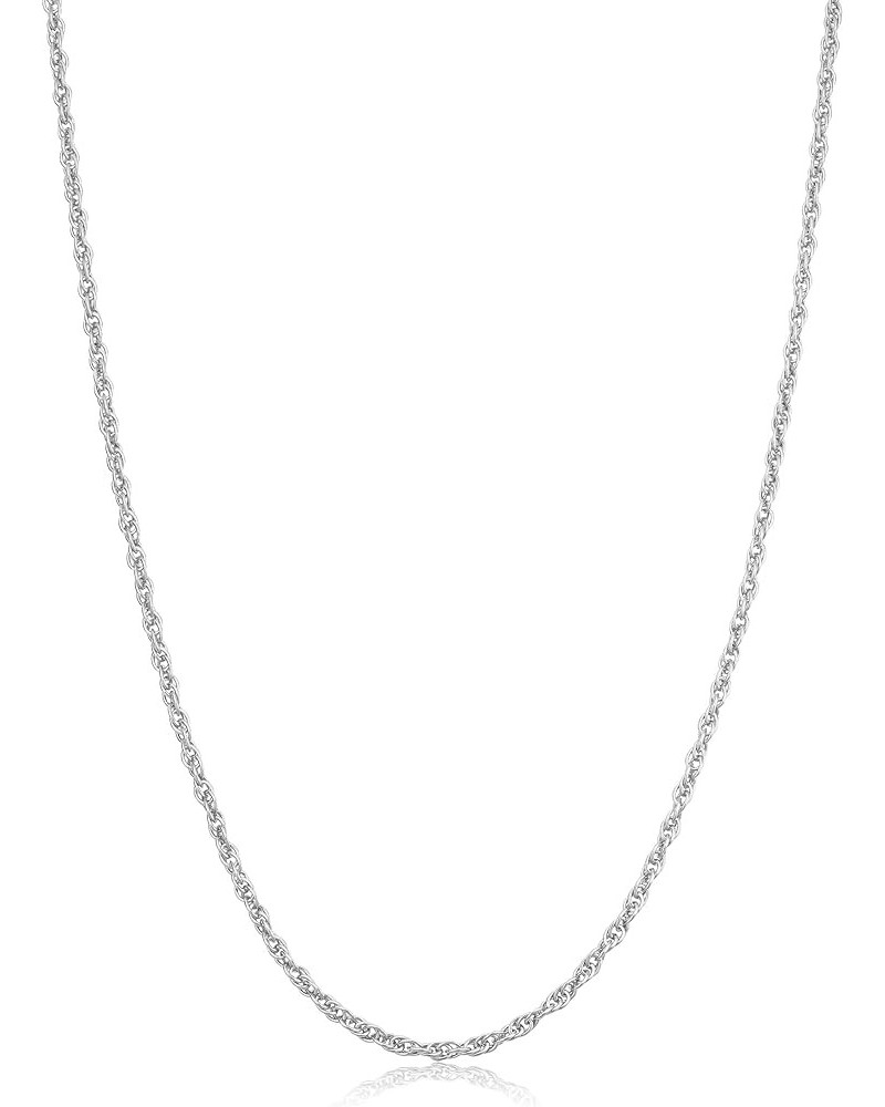 Sterling Silver or Yellow Gold and Sterling Silver Rope Chain Necklace For Women (1.1 mm, 1.5 mm, 1.8 mm or 2.4 mm - Sizes fr...