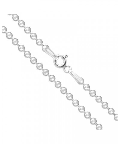 Sterling Silver Italian Ball Bead Chain 1mm 1.2mm 1.5mm 1.8mm 2.4mm 925 Italy New Dog Tag Necklace 1.5mm Length 28 Inches $13...