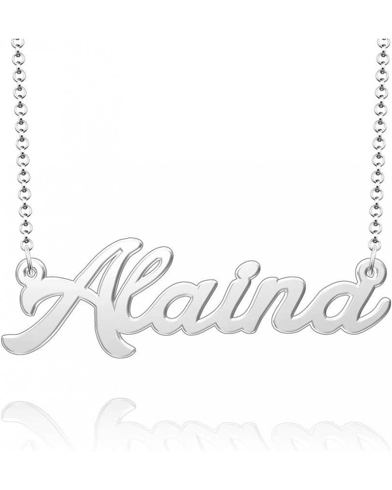 Initial Name Necklace Personalized Semi-Customized Nameplate Pendant Sterling Silver Birthday Gift Alaina $18.69 Necklaces