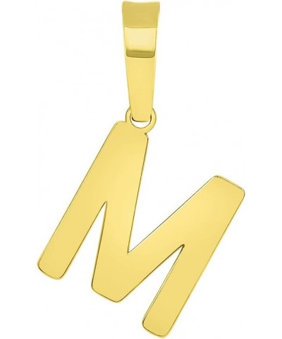 Solid 14k Yellow Gold Dainty Mini Uppercase Initial Charm Block Letter Pendant M $25.19 Pendants