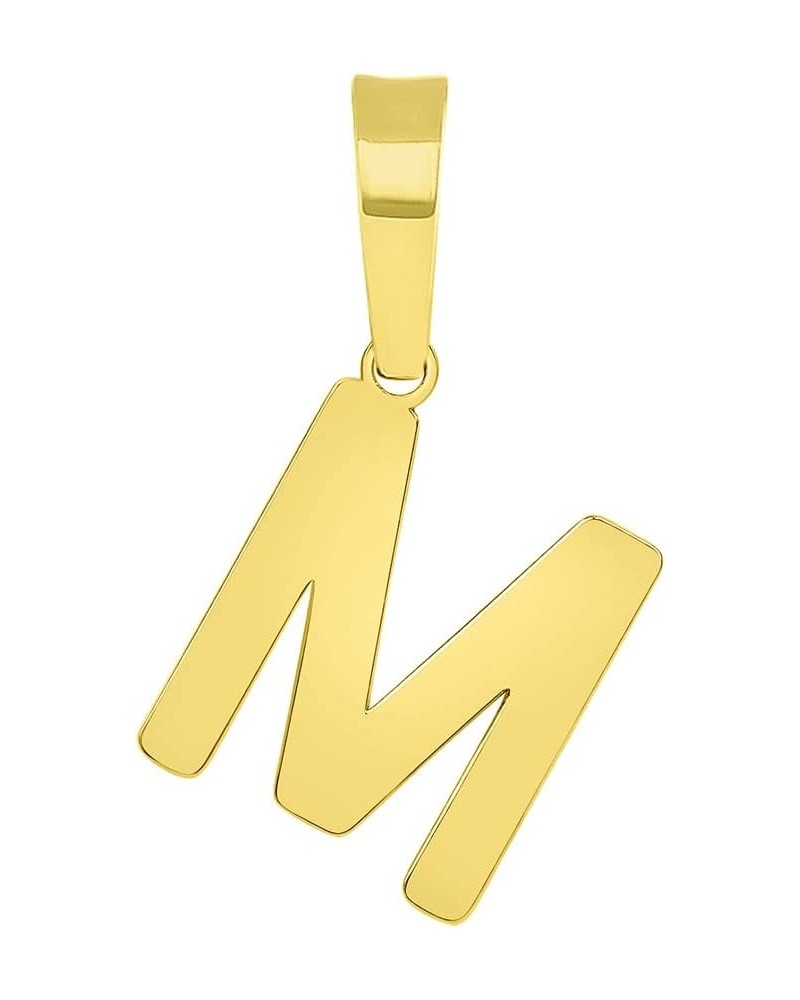 Solid 14k Yellow Gold Dainty Mini Uppercase Initial Charm Block Letter Pendant M $25.19 Pendants