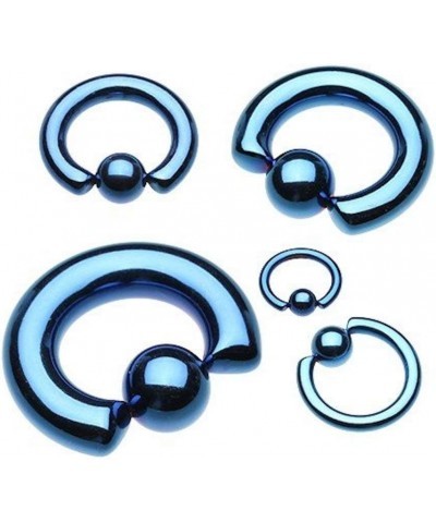 Colorline PVD Steel Captive Bead Ring Size: 6GA, Length:16mm, Ball: 8mm, Blue $9.85 Body Jewelry