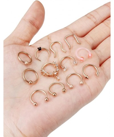 Septum Jewelry 16G 18G Surgical Stee Septum Rings Lip Rings Nose Ring Horseshoe Rings Cartilage Daith Tragus Clicker Earrings...